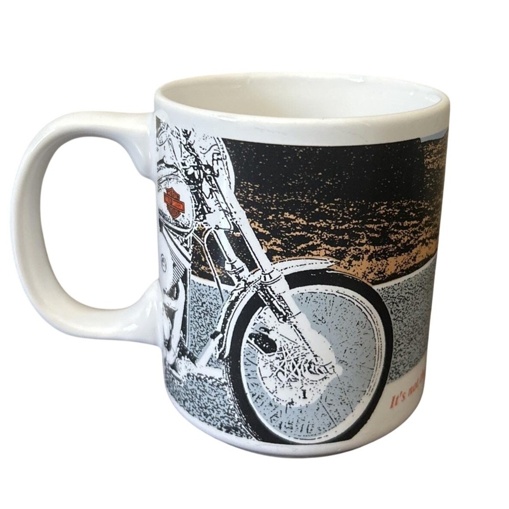 VTG 90s Harley Davidson Official Logo Mug - "it's not the road you take…" (1990)